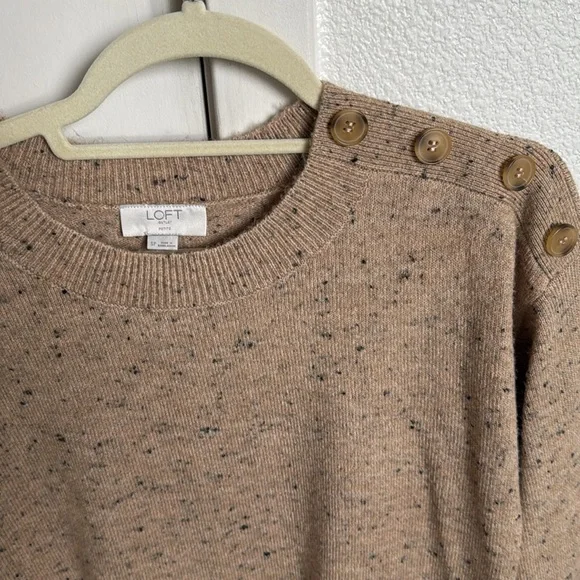 LOFT Outlet Petite Button Sweater - Picture 2 of 3